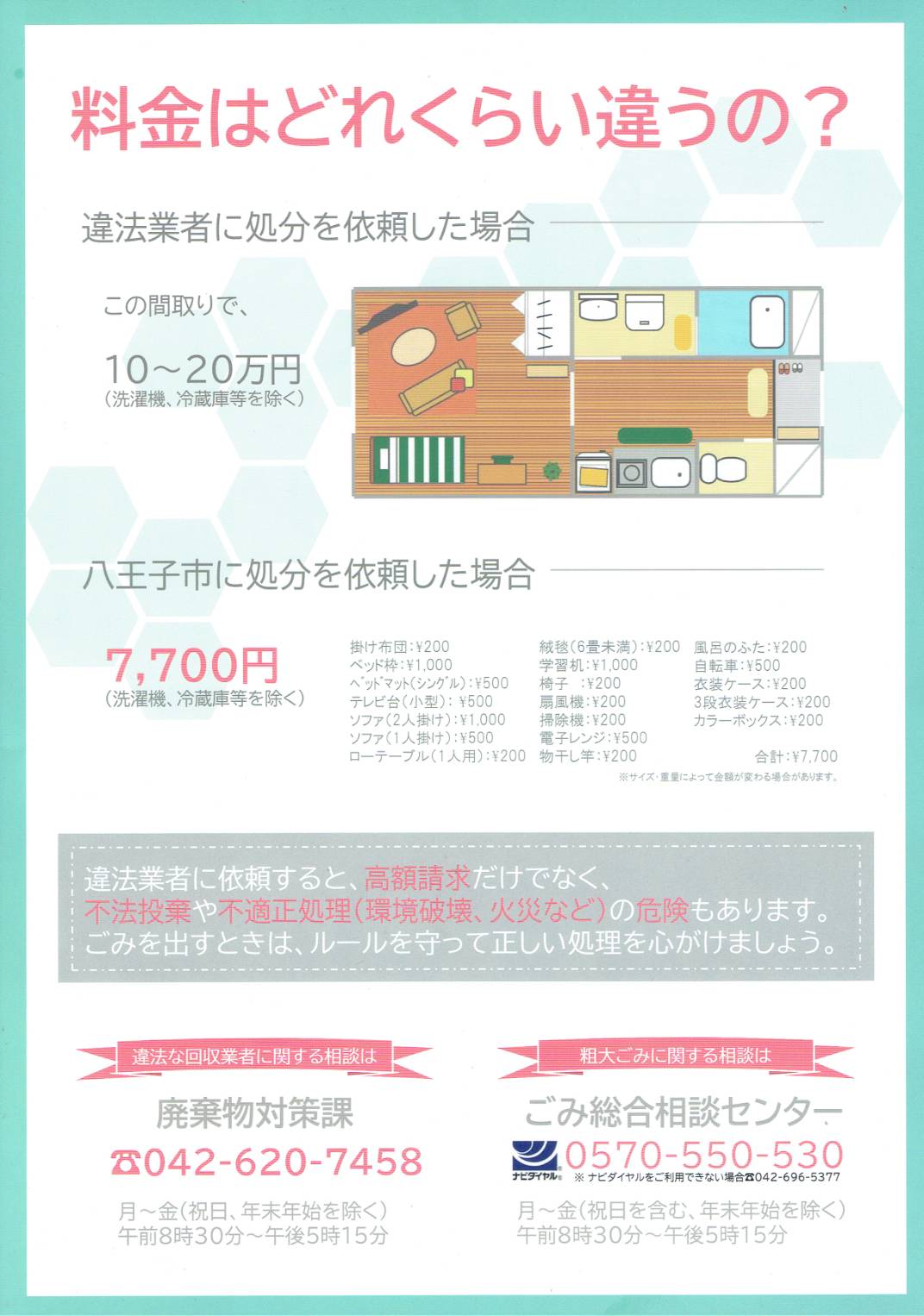 八王子市】違法な回収業者より八王子市のほうが断然安い！大掃除で出た粗大ゴミも八王子市に任せてね | 号外NET 八王子市